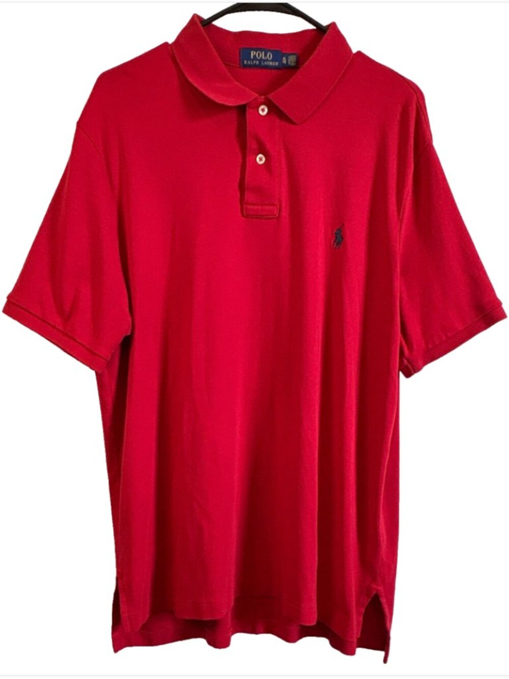 Polo Ralph Lauren Men's Red Solid Short Sleeve Polo Shirt XL Embroidered Logo